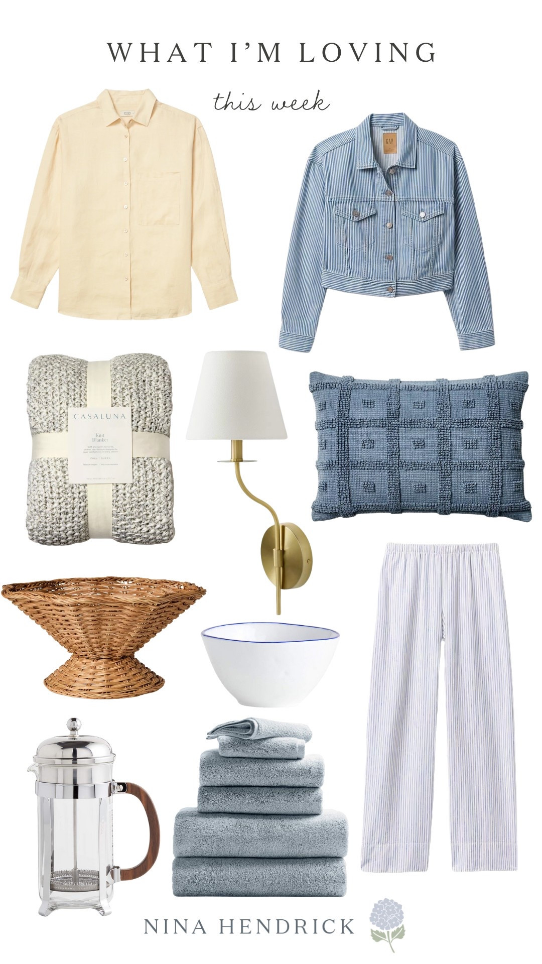 What I’m loving this week from AYR, Gap, crate & barrel, and target 

#LTKStyleTip #LTKHome
