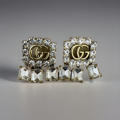 Gucci Dangle Crystal Pierced Earrings | eBay US