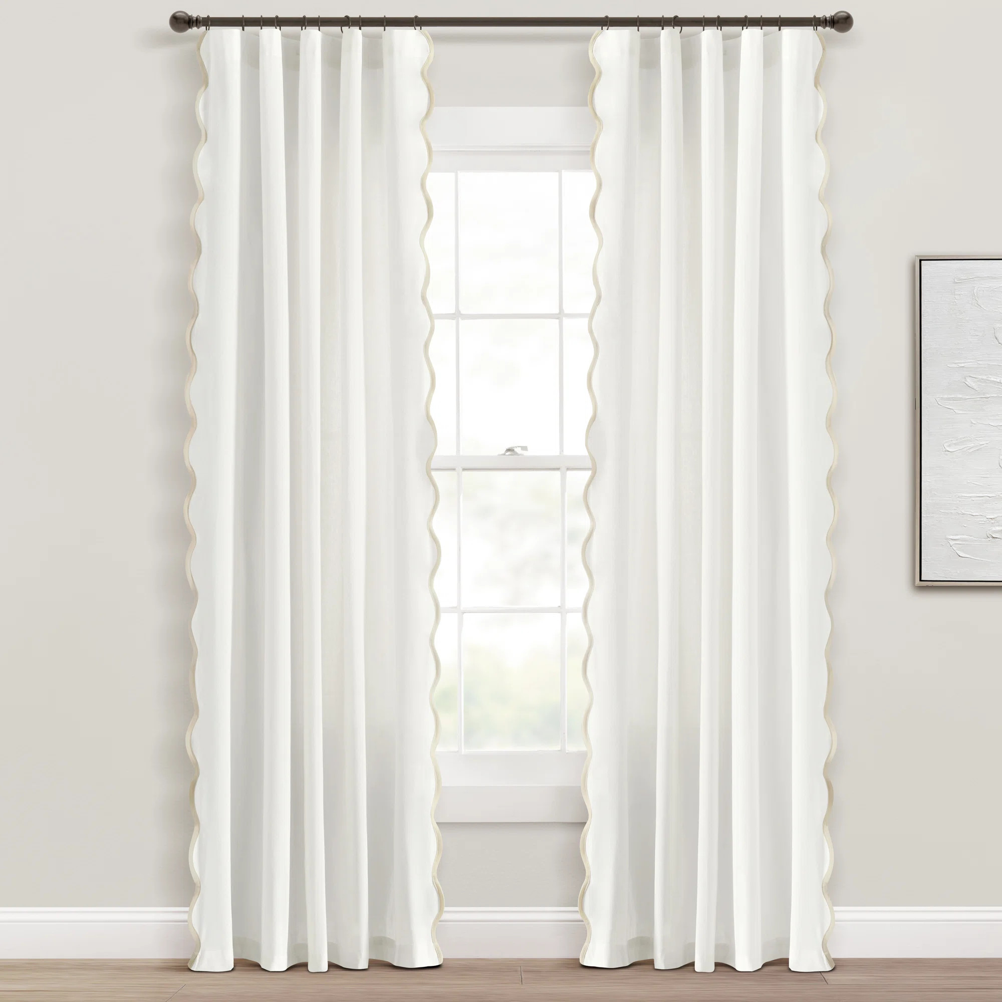 Yolonda Semi Sheer Cotton Blend Curtain (Set of 2) | Birch Lane