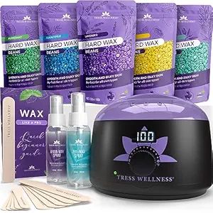 Tress Wellness Waxing Kit for Brazilian Wax - Easy to Use - For Sensitive Skin - Digital Display,... | Amazon (US)