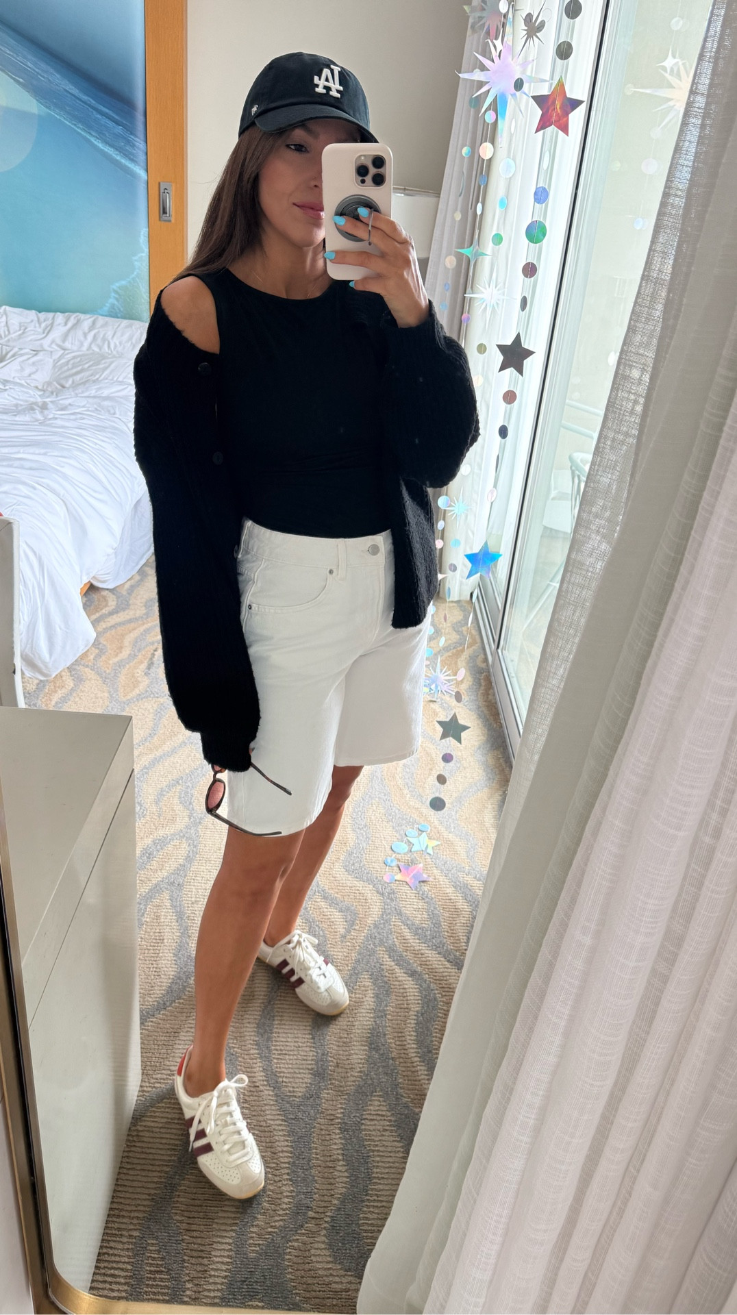 Size 8 shorts. M tank. S sweater 

#LTKmomlife #LTKootd