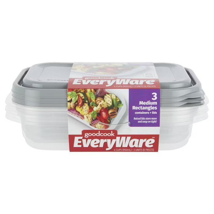 GoodCook EveryWare Rectangle 4 Cups Food Storage Container - 3pk | Target