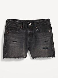 High-Waisted Button-Fly O.G. Straight Ripped Jean Shorts for Women, Denim Shorts, Shorts Outfit | Old Navy (US)