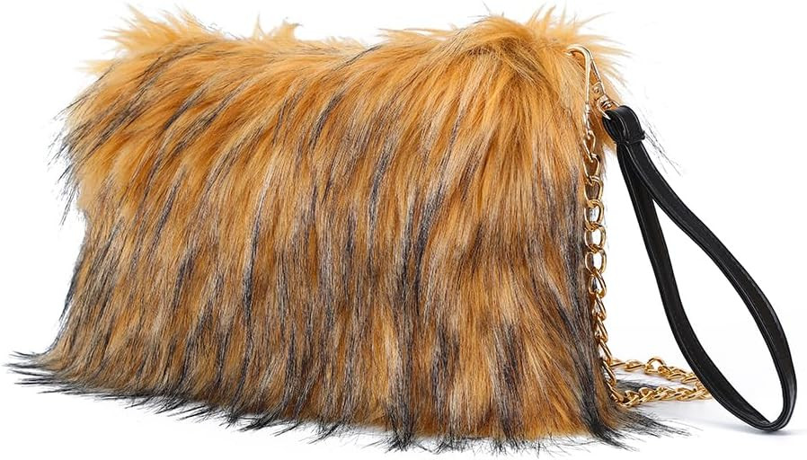 ZOSCGJMY Evening Faux Fur Handbags for Women Furry Fluffy Fuzzy Bags Purse Crossbody Shoulder Str... | Amazon (US)