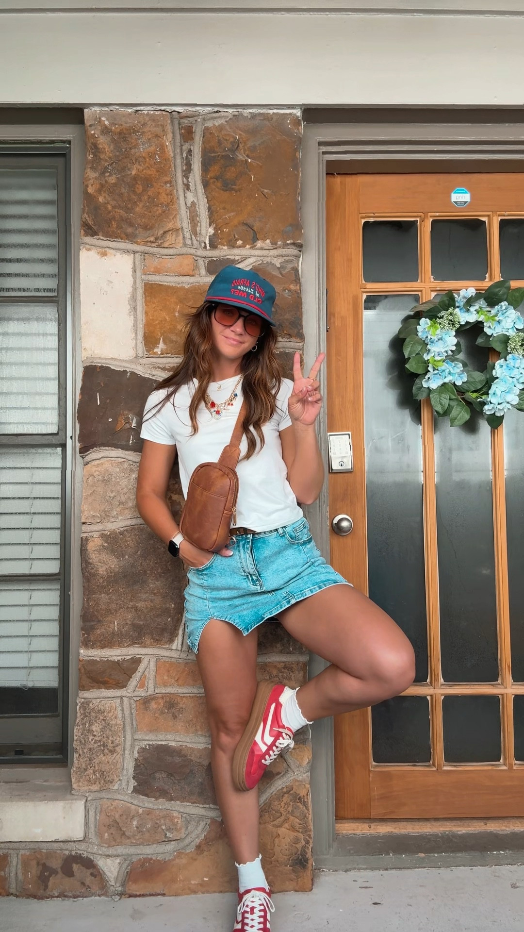 outfit of the night for a major league baseball game 

basic outfit + fun accessories = perfect outfit. I am also obsessed with this skort for summer 🫶🏻

#LTKSummerEdit #LTKStyleTip #LTKU