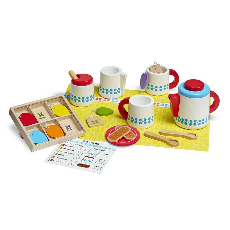 Melissa & Doug  22-Piece Steep and Serve Wooden Tea Set - Play Food and Kitchen Accessories | Target