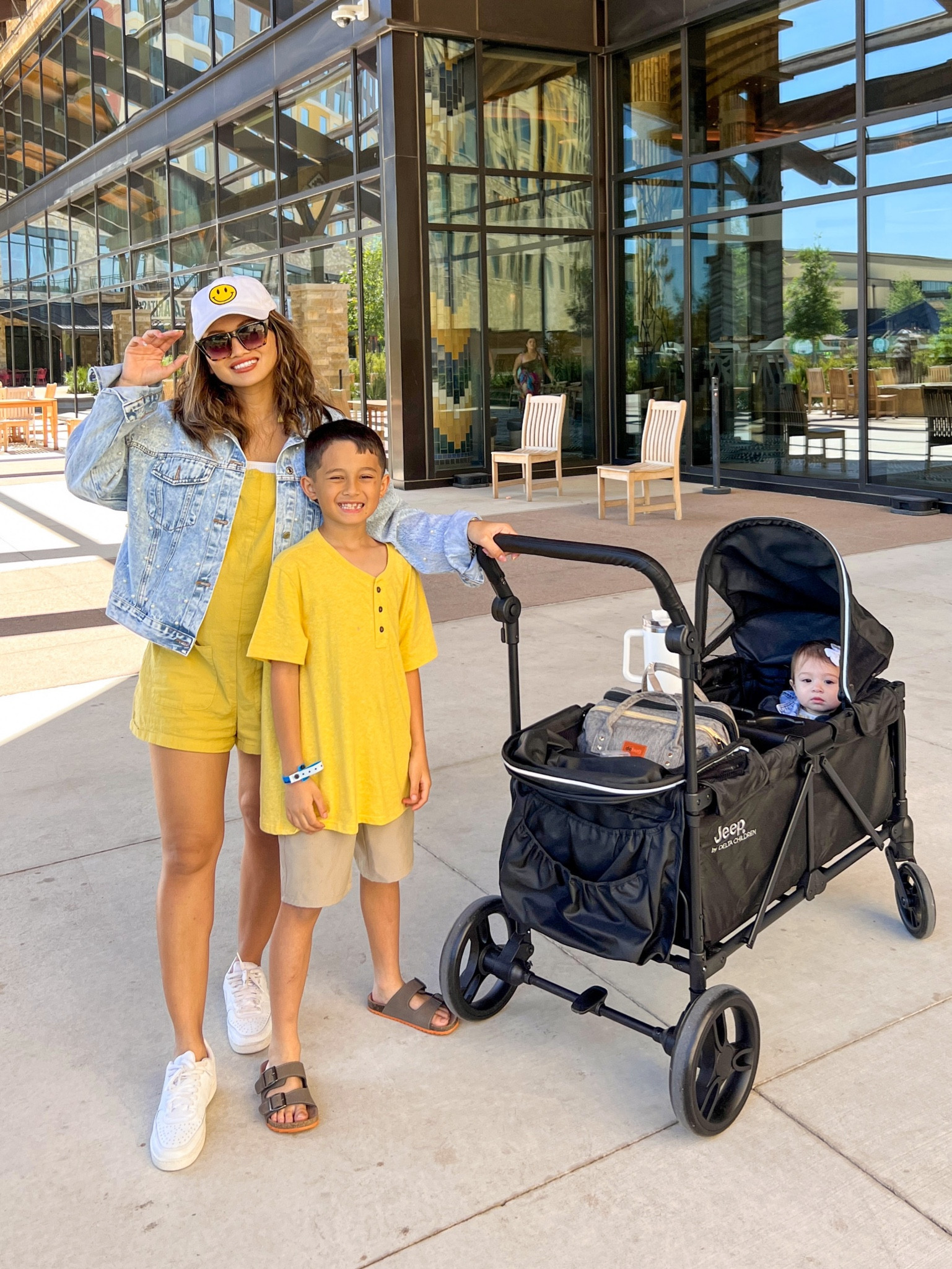 Jeep stroller wagon, jumpsuit, 

#LTKfamily #LTKkids #LTKtravel