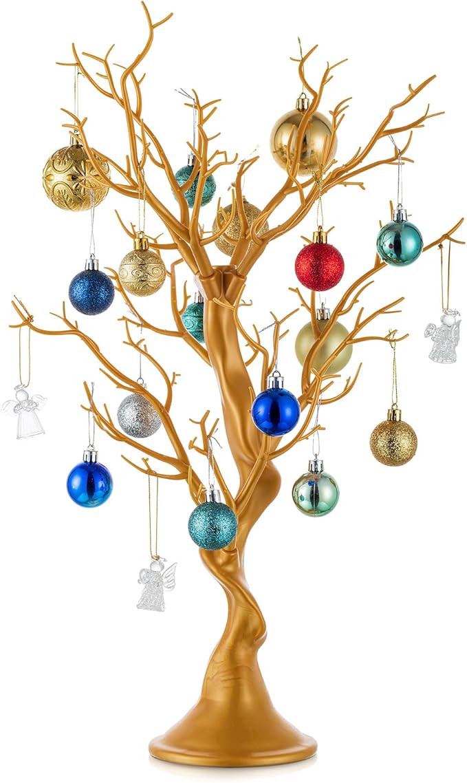 Nuptio Gold Christmas Tree Branch Artificial 22.8 inch Tall Manzanita Tree Centerpiece Wedding Ce... | Amazon (US)