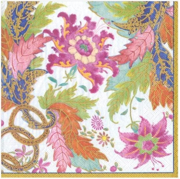 Caspari Tobacco Leaf Ivory Paper Cocktail Napkins, Pack of 20 | Amazon (US)