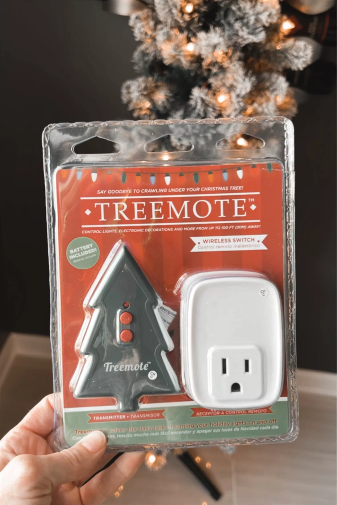 Treemote Wireless Remote Switch for Christmas Tree and Other Lights up to  100ft