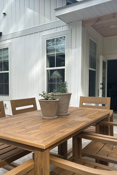 Our outdoor space is finally coming together! The dining set is from Lue Bona. Can you believe these planters are from Walmart?!

#LTKHome #LTKFindsUnder50 #LTKFindsUnder100
