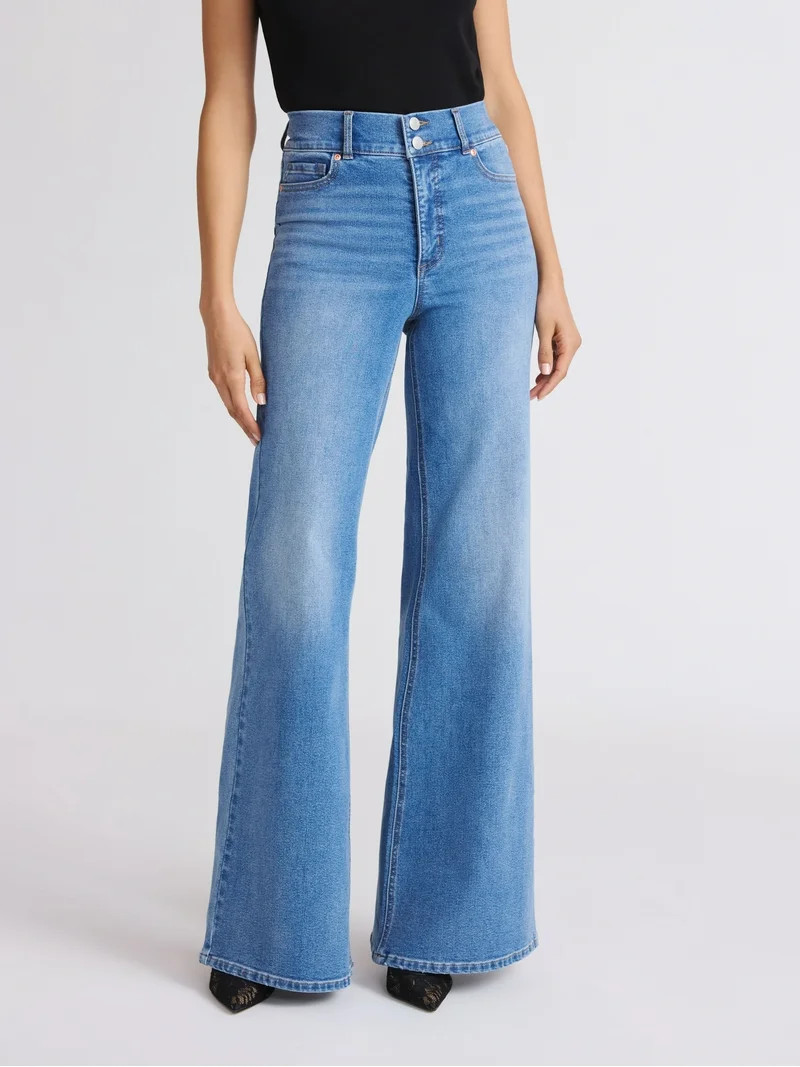 Sofia by Sofia Vergara Women's and Women's Plus Margot Wide Leg High Rise Jeans, 30.5" and 32.5" ... | Walmart (US)