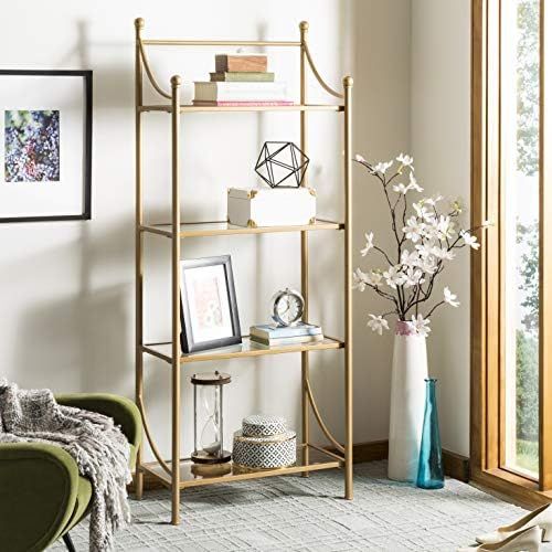 Safavieh Home Collection Diana 4 Tier Etagere, Gold Liquid and Tempered Glass | Amazon (US)