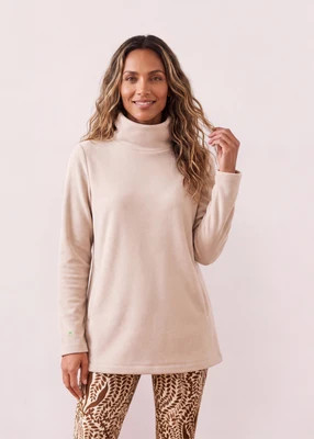 Cobble Hill Turtleneck in Vello Fleece (Oatmeal) | Dudley Stephens