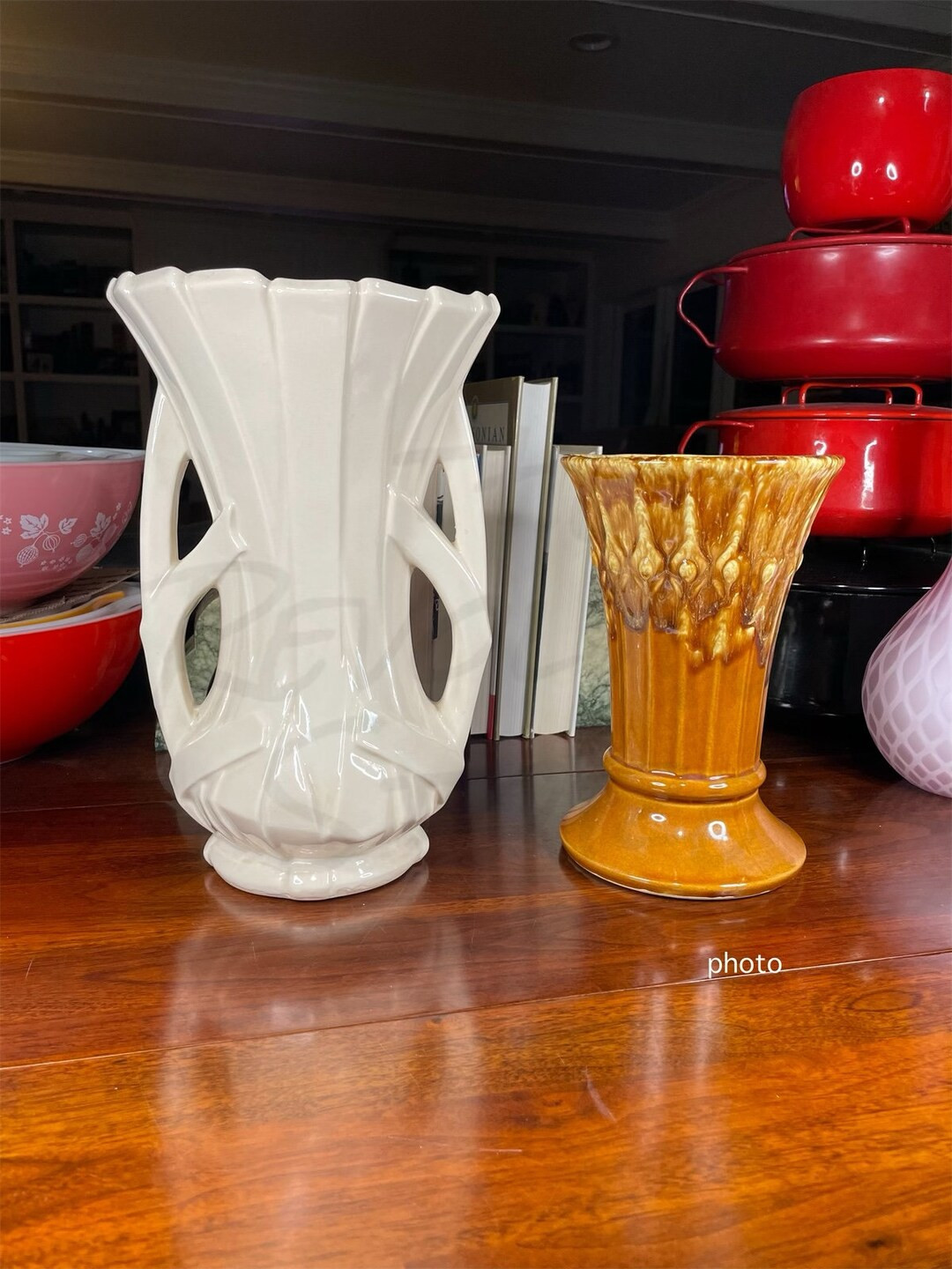 Vintage Tall Pottery Vase, Mccoy Pottery Choice - Etsy | Etsy (US)