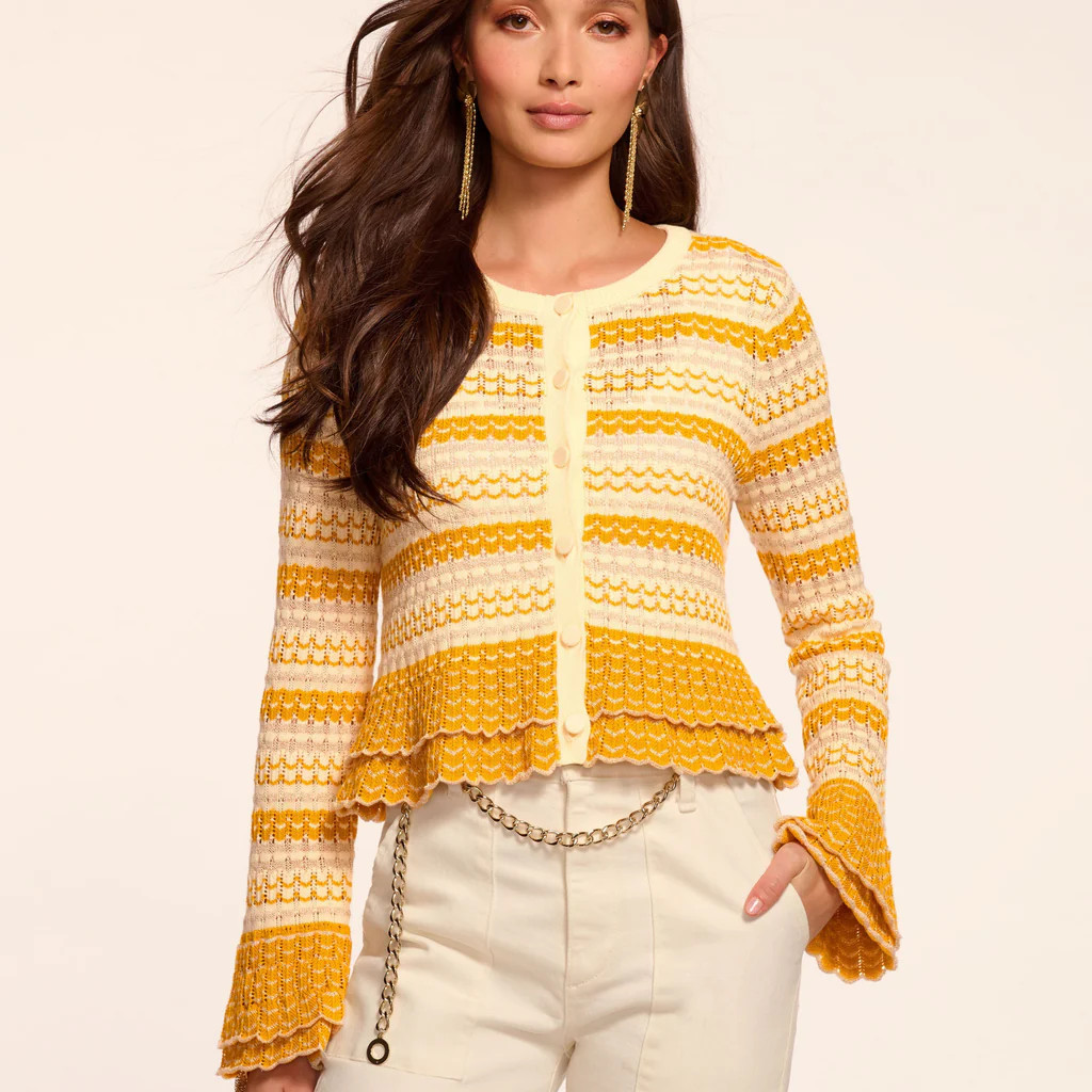 Brit Ruffled Cardigan Sweater | Ramy Brook