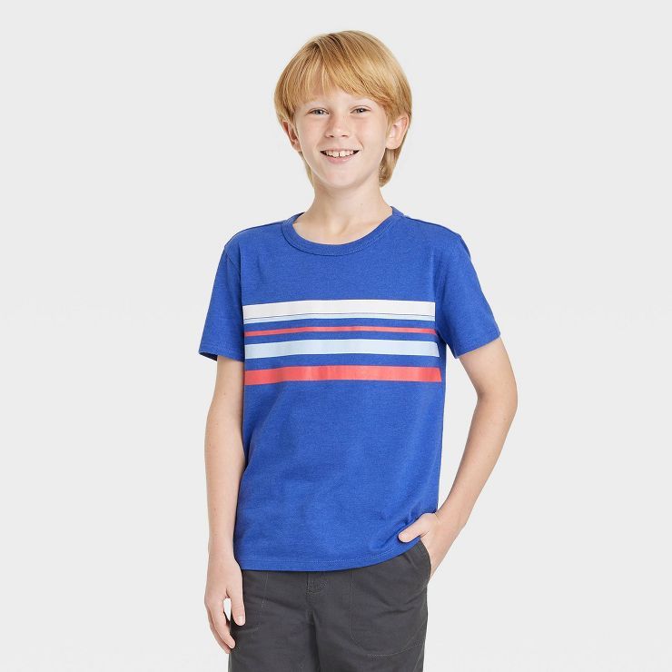 Boys' Short Sleeve Chest Striped T-shirt - Cat & Jack™ | Target