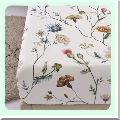 Floral Botanical Bliss Queen Size Bedding Set - 100% Cotton Printed Sheets for Up to 14" Deep Mattress - Luxurious Bedlinen Sets with Vibrant Patterns | Wayfair North America