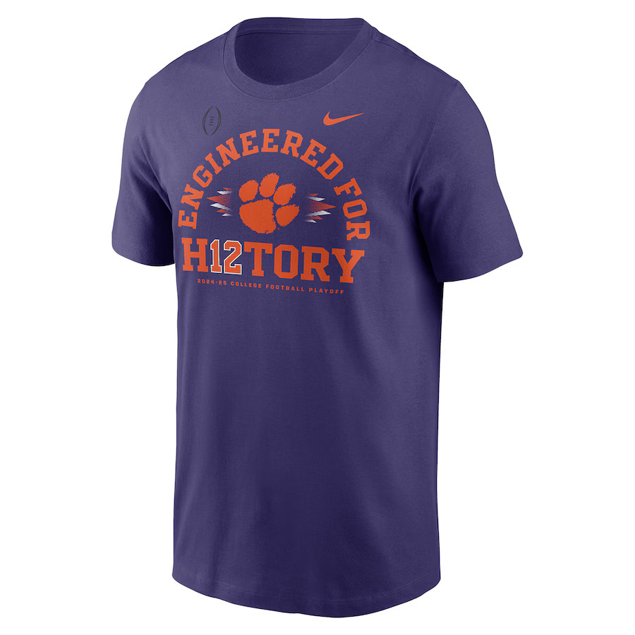 Clemson Tigers Nike 2024 College Football Playoff Engineered for History T-Shirt - Purple | Fanatics