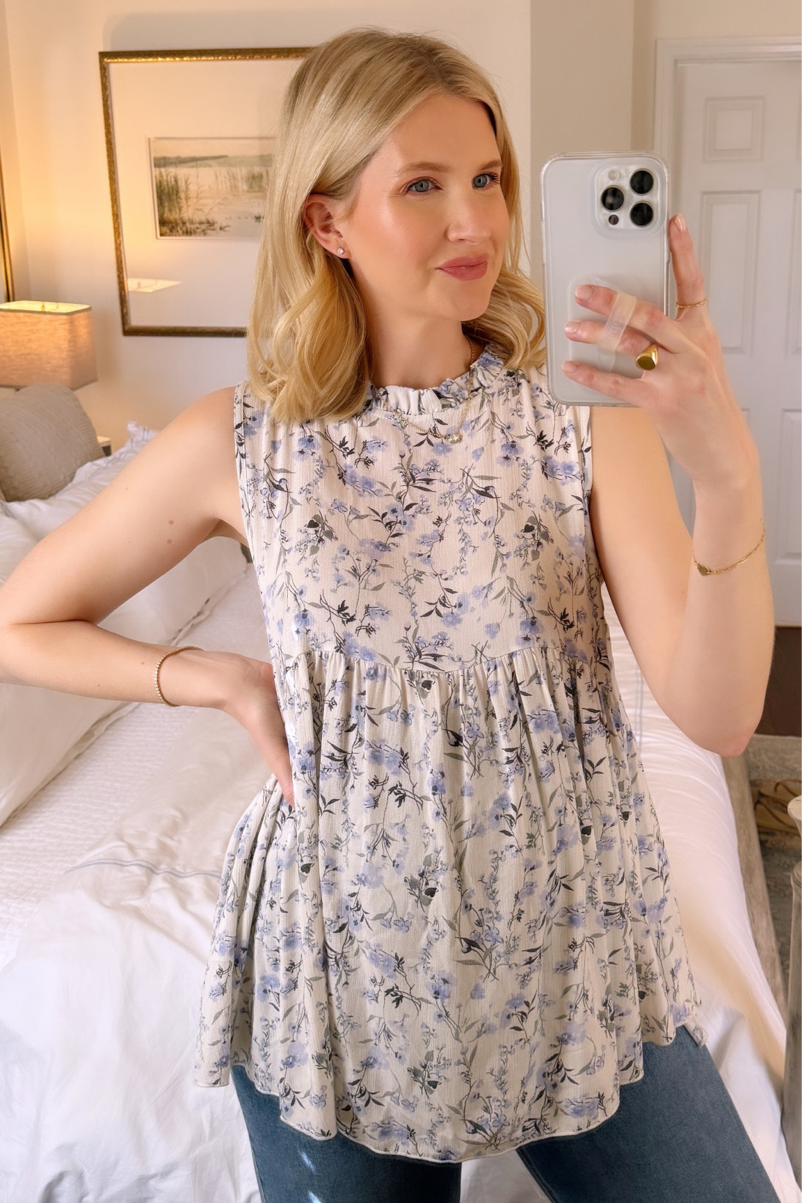 The prettiest flowy maternity and non-maternity top and wide leg maternity denim. All from Pink Blush. Wearing a size small in the top and the denim is true to size. 

#LTKfindsunder100 #LTKfindsunder50 #LTKbump