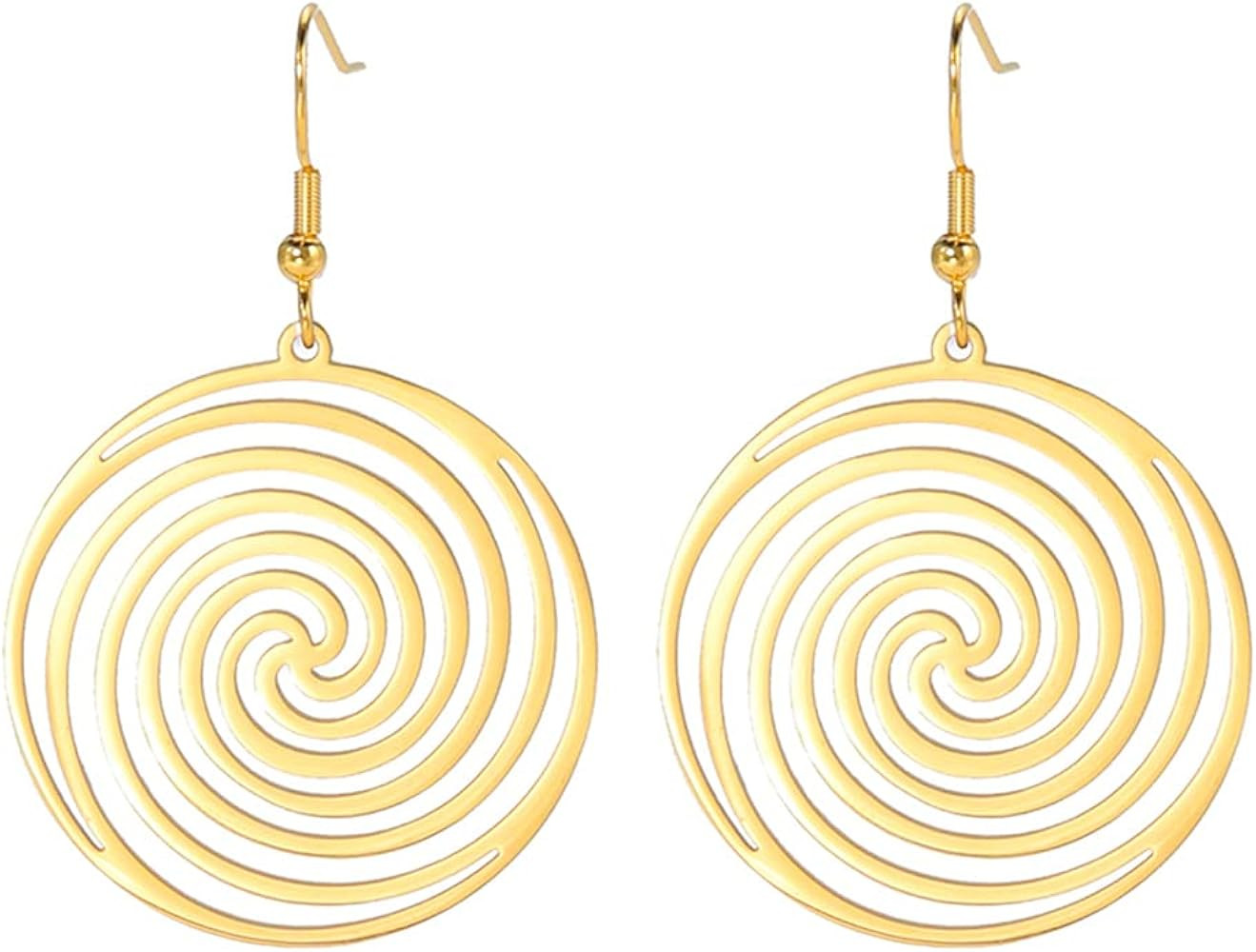 Earrings For Women Girls Celtic Single Spiral Dangle Earrings Stainless Steel Bohemian Style Chic... | Amazon (US)