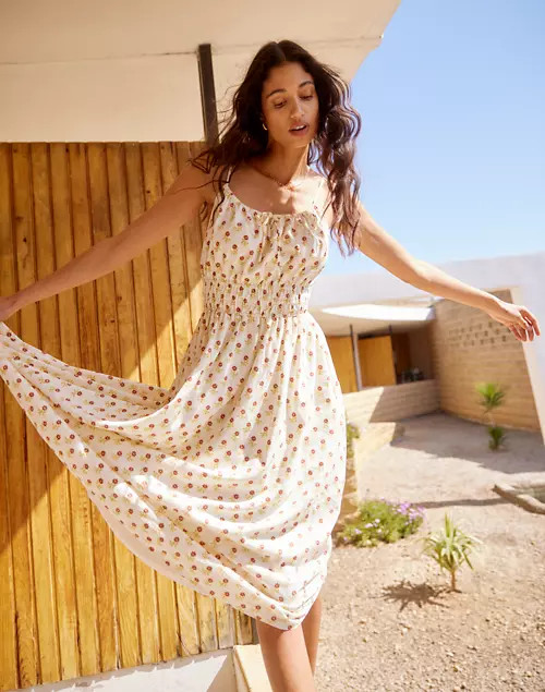 Sophia Cami Midi Dress in Wild Calendula Block-Print | Madewell