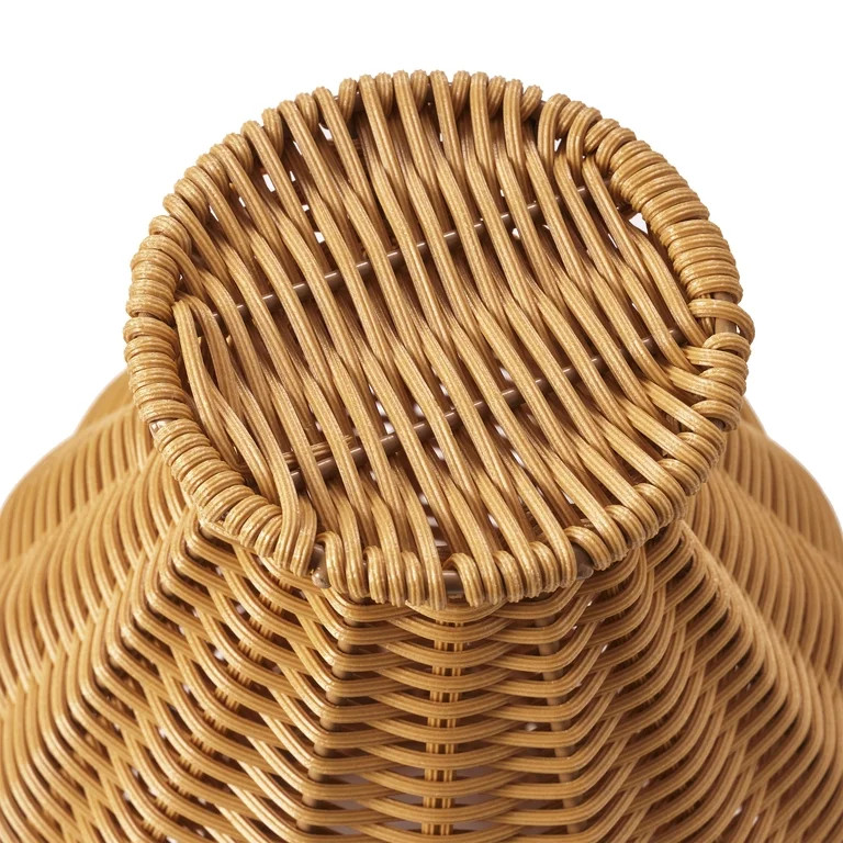 Better Homes & Gardens Woven Faux Rattan Indoor Vase, 10", Light Brown | Walmart (US)