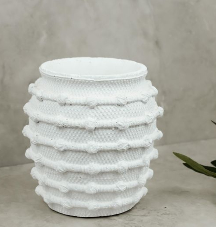 White Knot Pattern Planter | 6.25" | Fiddle & Fig
