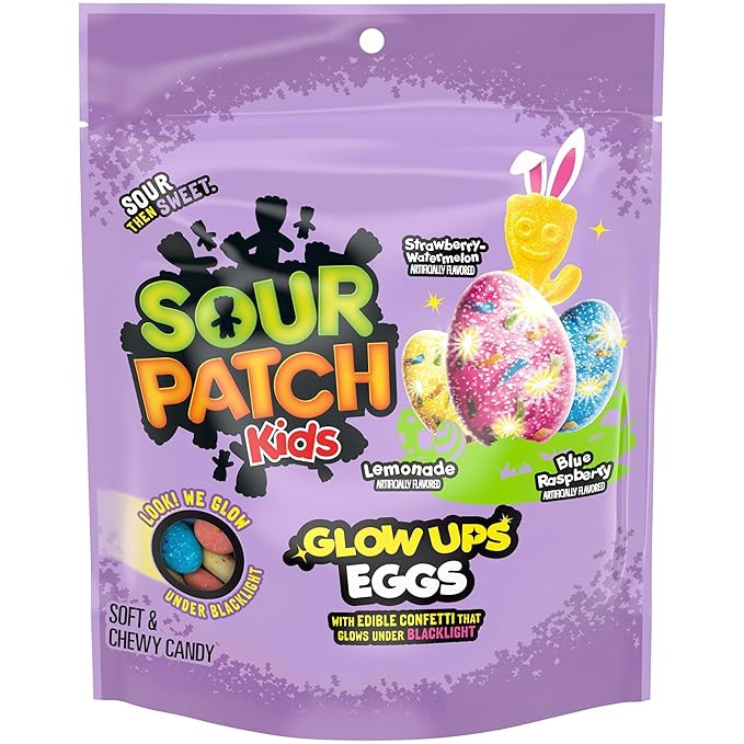 SOUR PATCH KIDS Glow Ups Eggs Soft & Chewy Candy, Easter Candy, 8.4 oz | Amazon (US)
