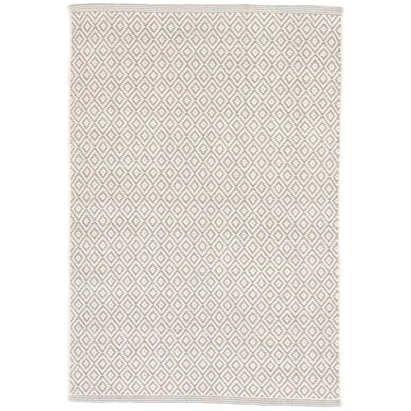 Lattice Dove Grey Handwoven Cotton Rug | Annie Selke