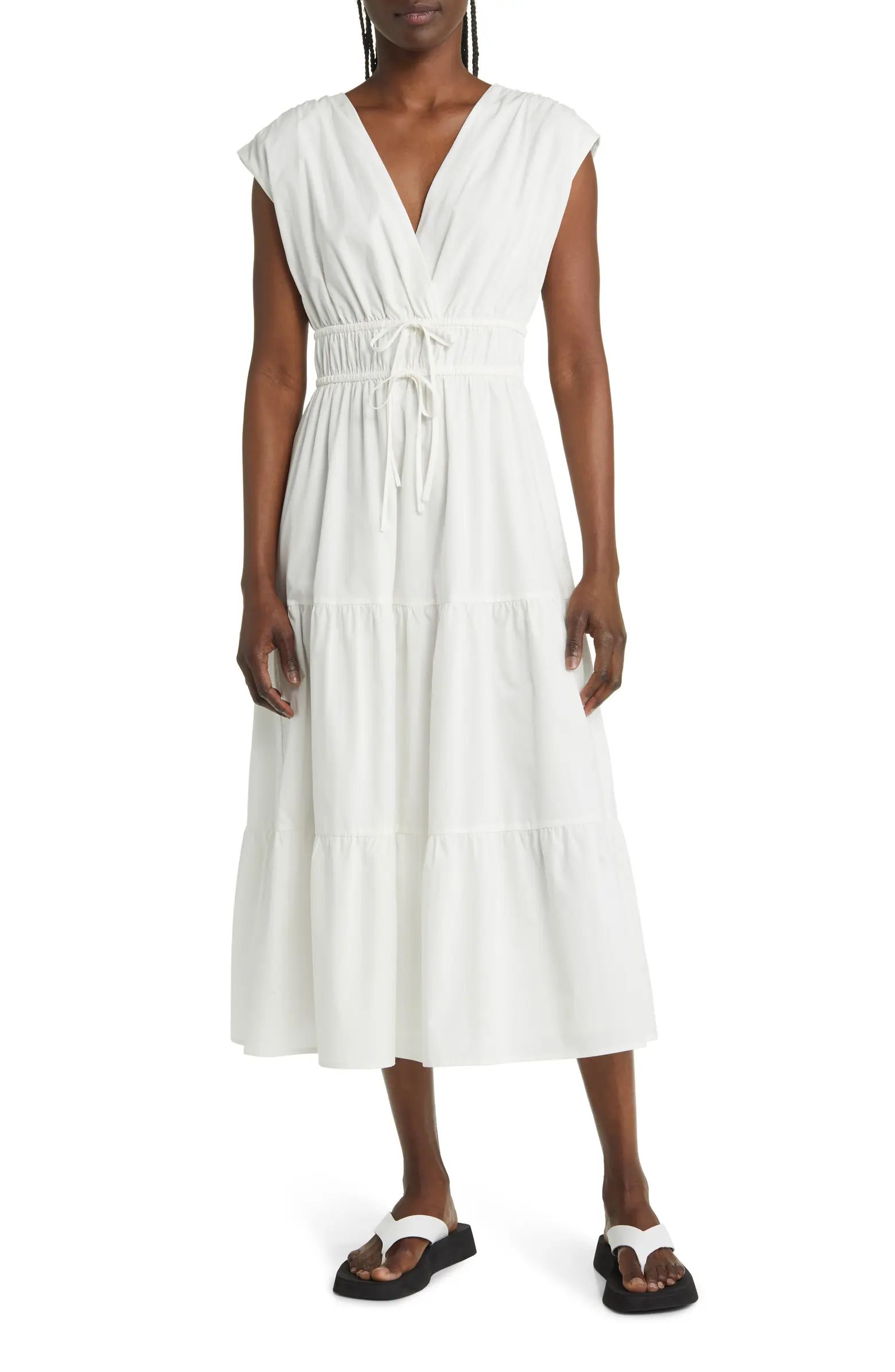 Lucia Tiered Cotton Blend Midi Dress | Nordstrom