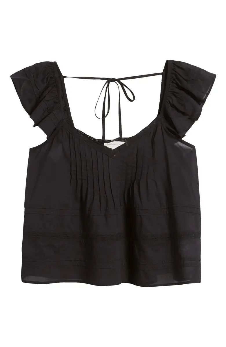 Pintuck Strappy Open Back Cotton Top | Nordstrom