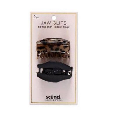 scunci 6cm Covered Hinge No Slip Jaw Clips - 2pk | Target