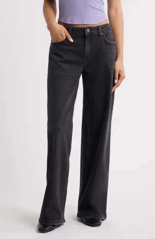 BP. Low Rise Wide Leg Jeans in Washed Black at Nordstrom, Size 32 | Nordstrom