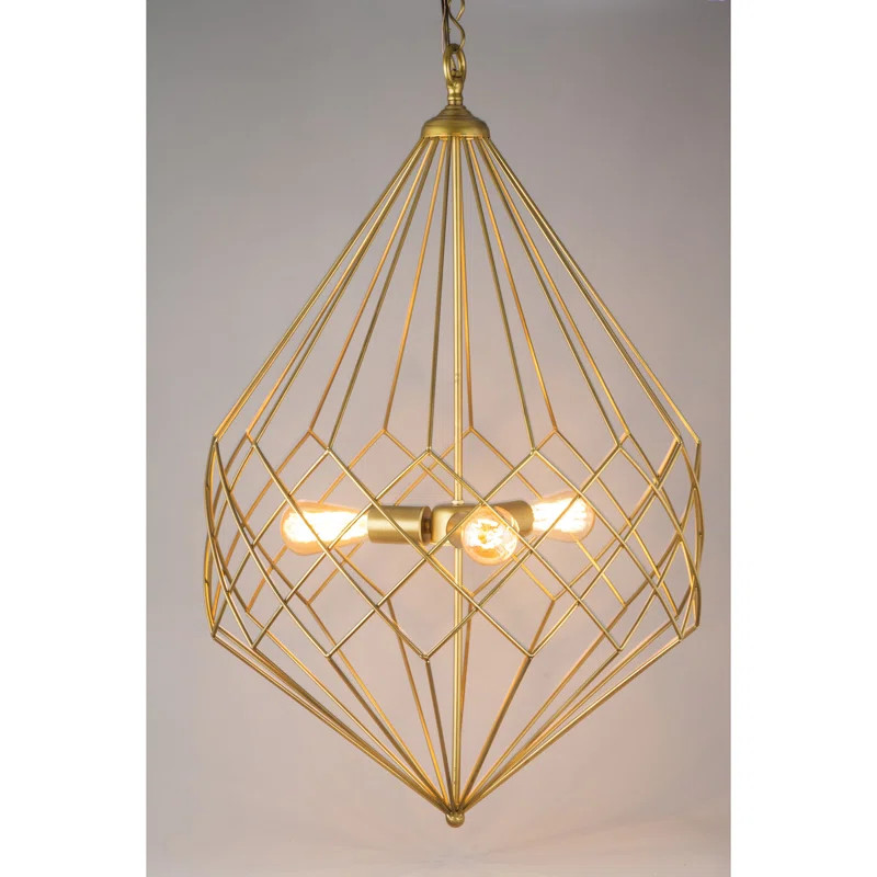3-Light Unique Geometric Chandelier | Wayfair North America