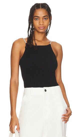 Lena Top With Pearls in Black | Revolve Clothing (Global)