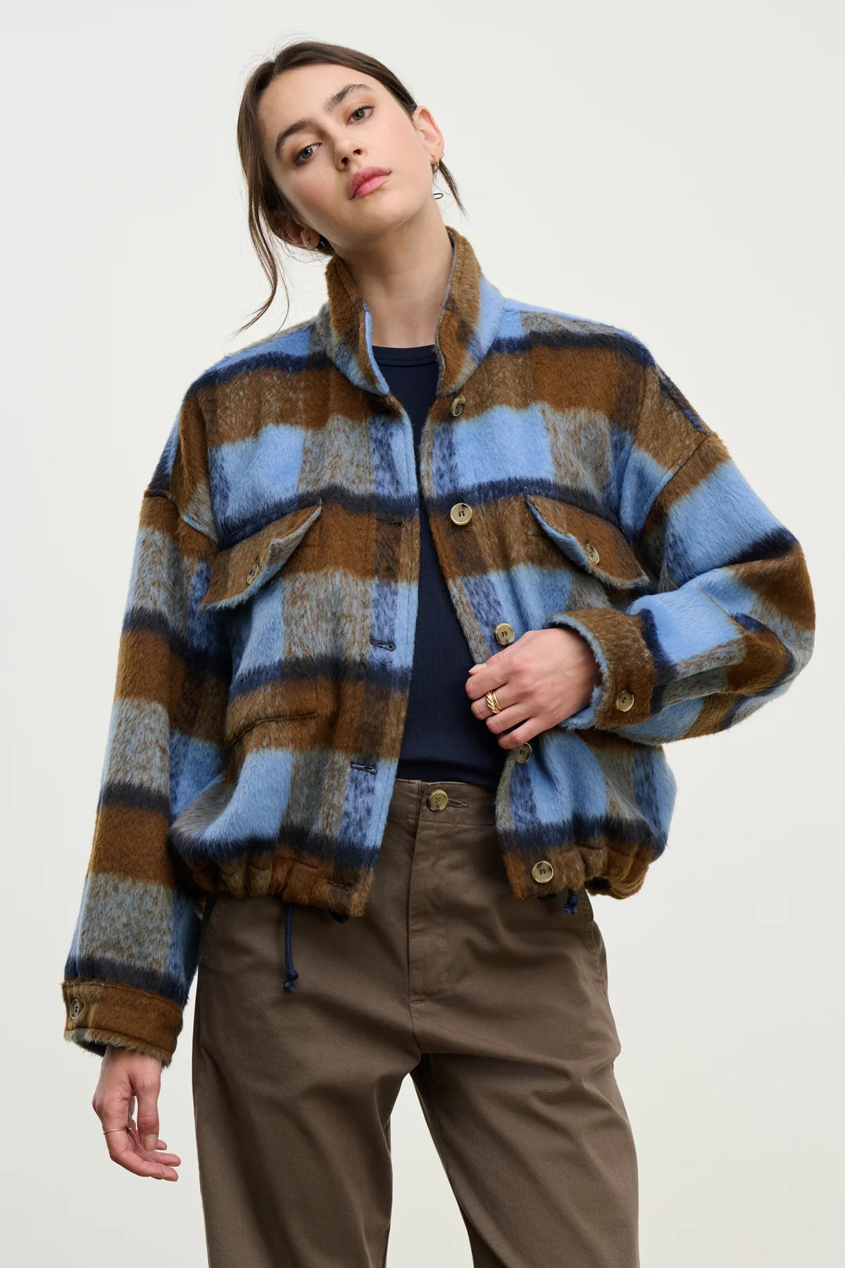 AUBREY BRUSHED PLAID JACKET | Velvet by Graham & Spencer
