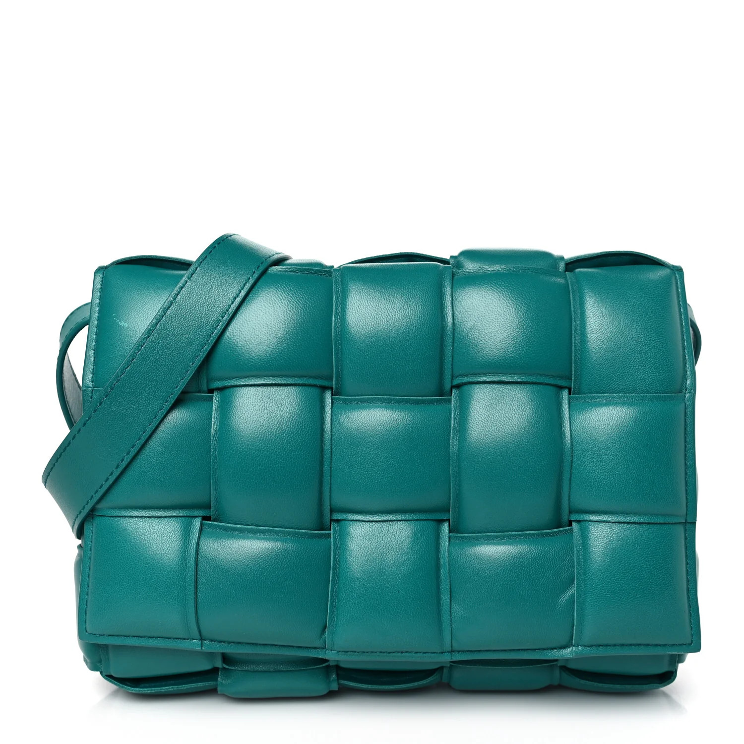 Nappa Maxi Intreccio Padded Cassette Crossbody Bag Mallard | FASHIONPHILE (US)