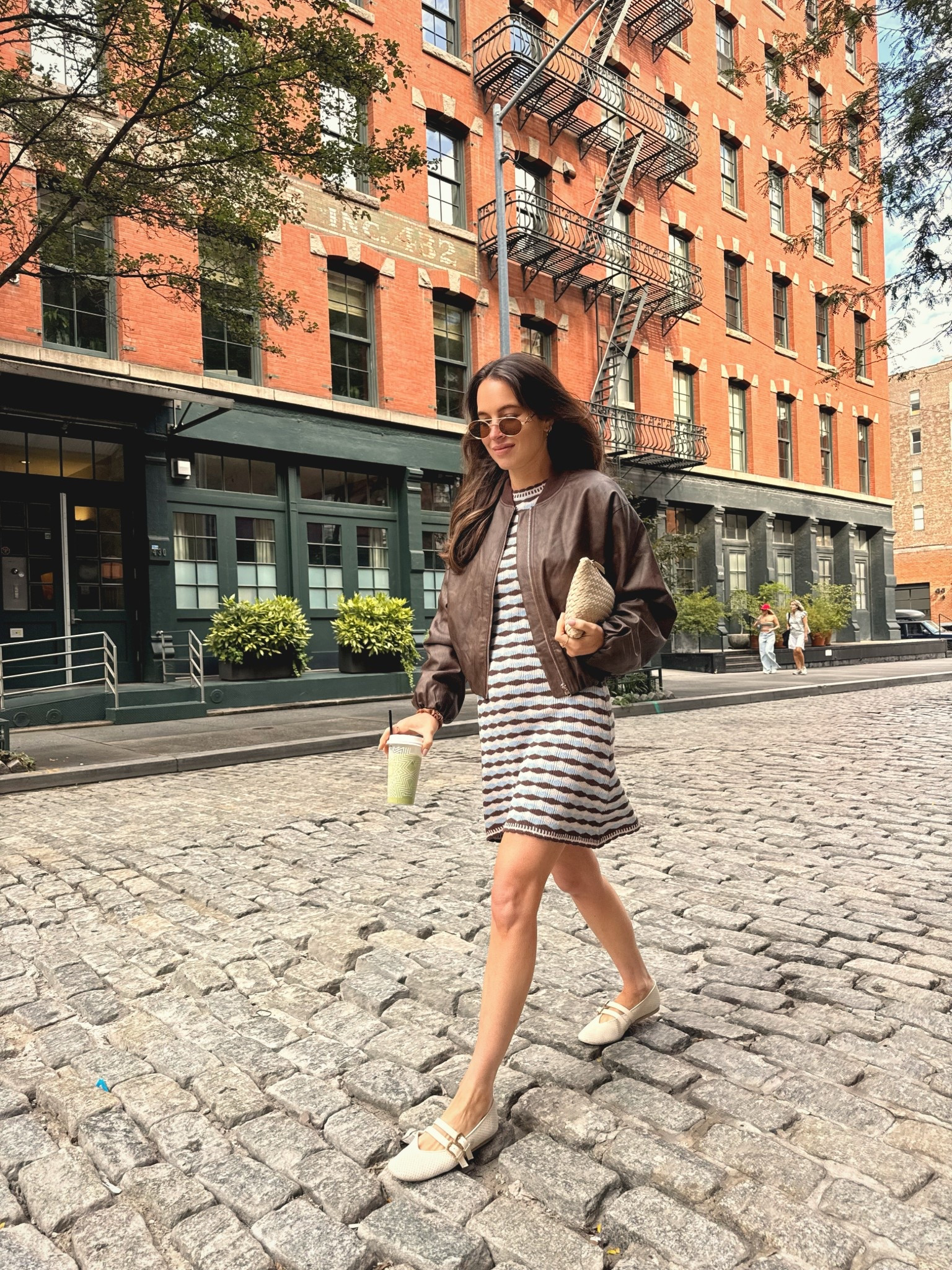 Fall outfit. Knit dress runs true to size, wearing XS and S in bomber (wanted it more oversized). Flats run true  

#LTKFindsUnder100 #LTKSeasonal #LTKNYFW