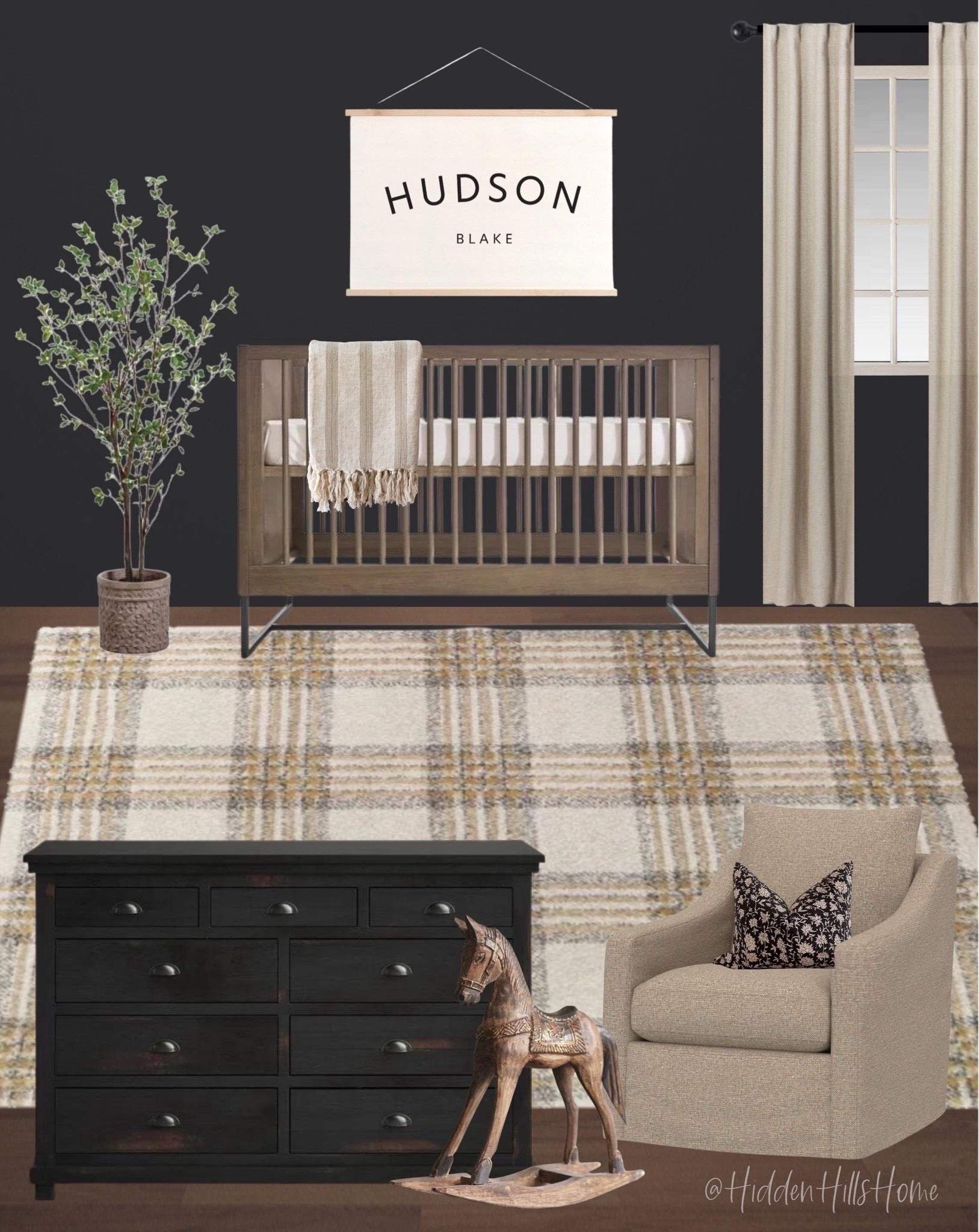Black and beige baby boys nursery mood board, moody baby nursery, nursery design inspo, baby room design #modern-classic #nursery

#LTKHome #LTKBaby #LTKSaleAlert
