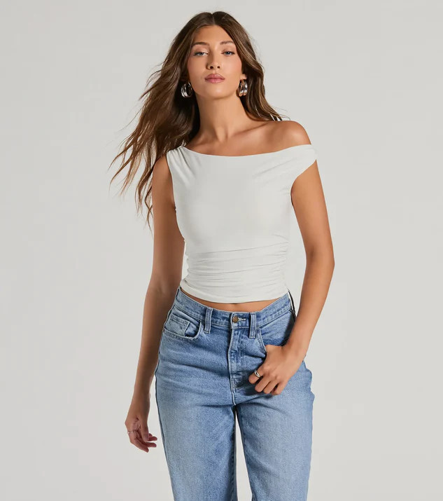 Confident Flirt One-Shoulder Crop Top | Windsor Stores