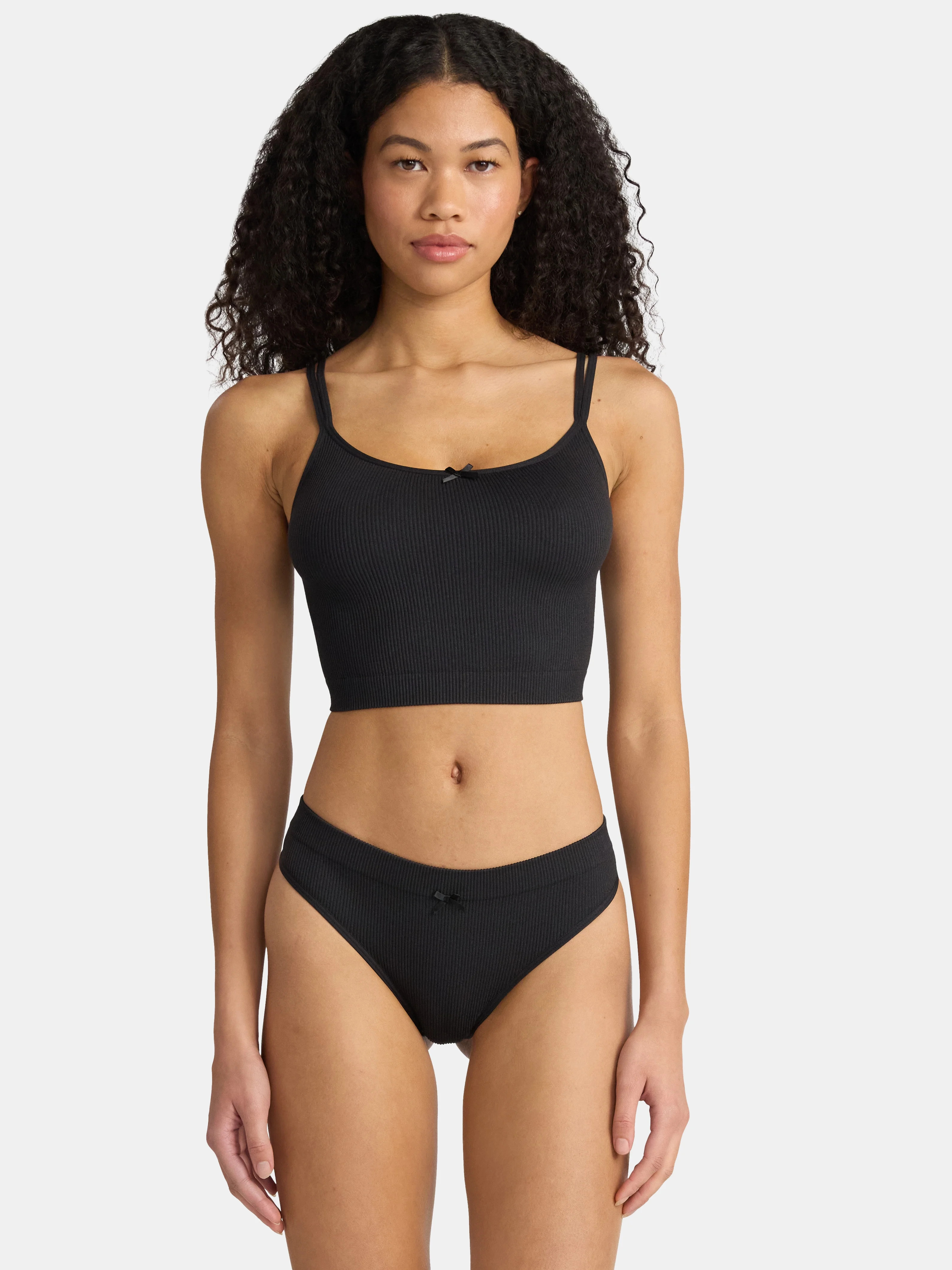 No Boundaries Women’s Seamless Cami Bra & Thong Panty Set, Sizes XS–XXXL | Walmart (US)