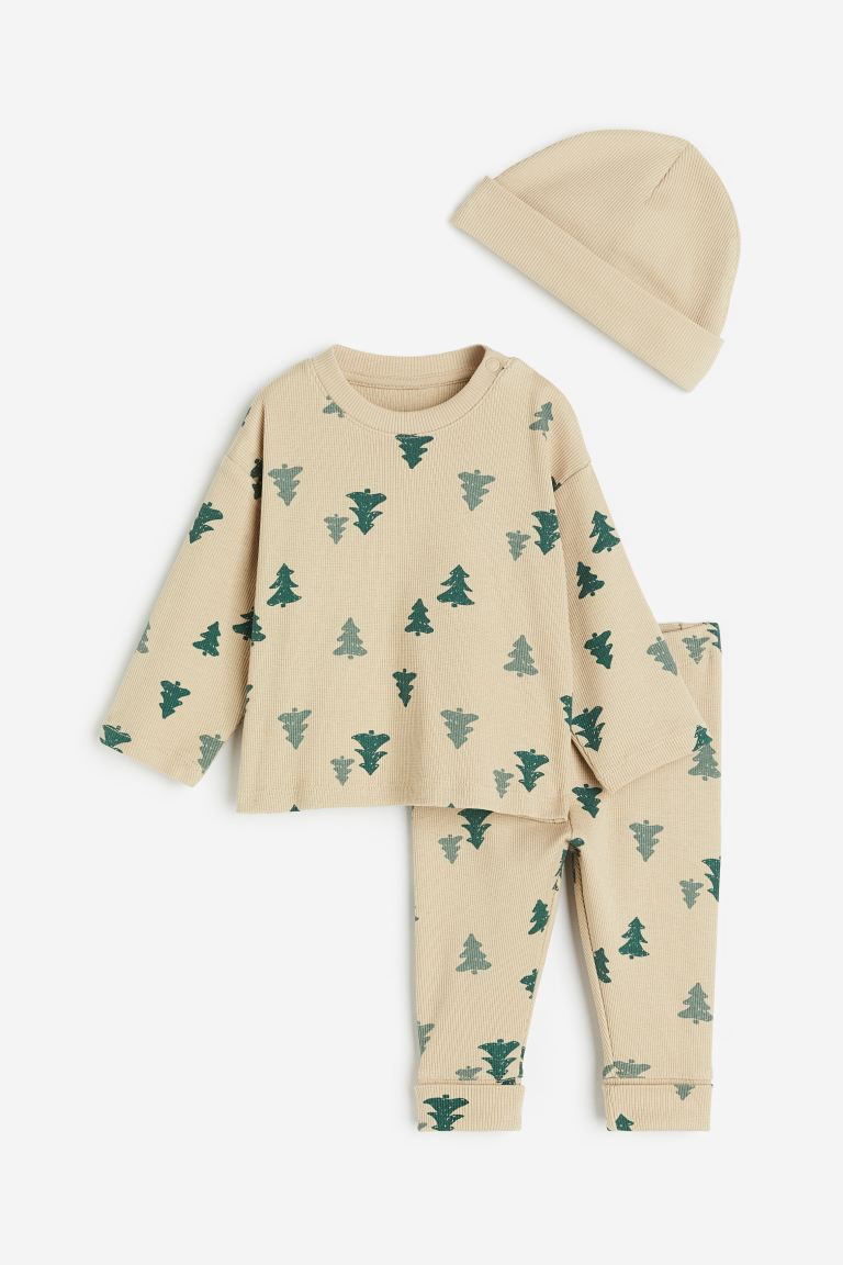 3-piece Ribbed Jersey Set | H&M (US + CA)