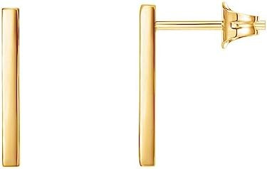 PAVOI 14K Gold Plated 925 Sterling Silver Post Dainty Mini Bar Stud Earrings | Gold Earrings for ... | Amazon (US)