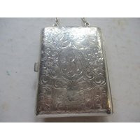 sterling Silver Clutch - Victorian Era 5 Oz. Engraved Silver 3.75"" X 2.75"" & 7"" Chain. Perfect For Id Ccs A Few Folded Bills | Etsy (US)