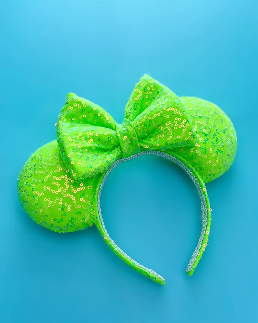Neon Green Sequin Mouse Ears - Etsy | Etsy (US)