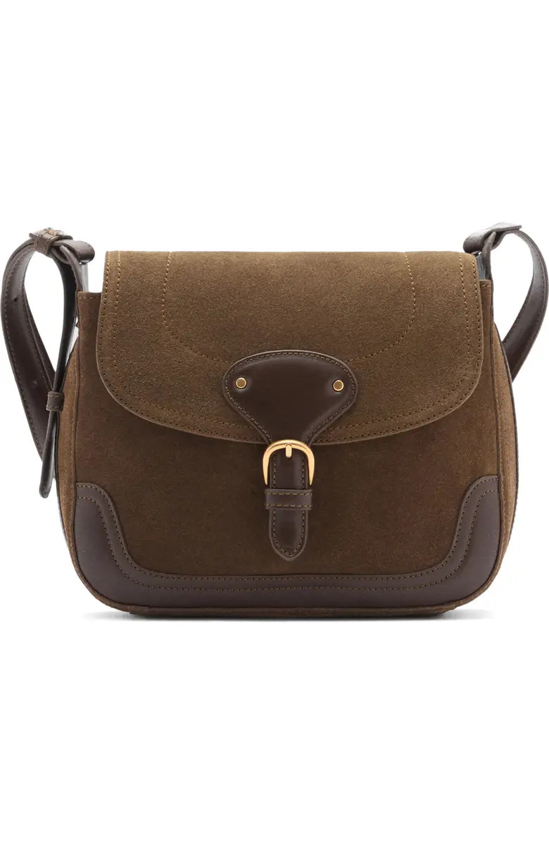 Buckle Strap Suede & Leather Shoulder Bag | Nordstrom