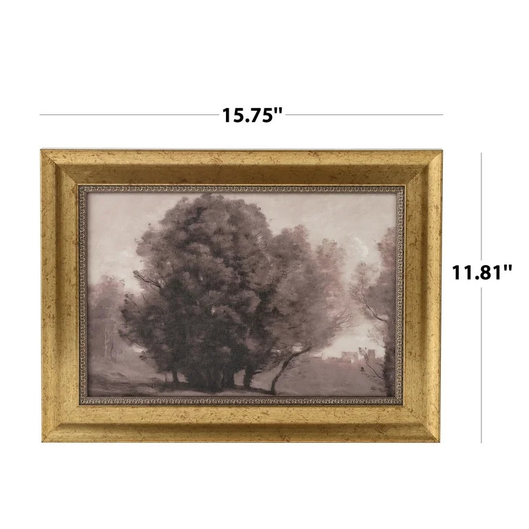 Home Decor Collection Modern Framed Brown Tones Trees Landscape 11.8"x15.75" Canvas Wall Art | Walmart (US)