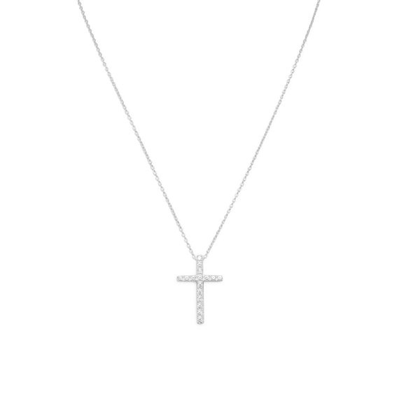 16" CZ Cross Necklace | Poshmark
