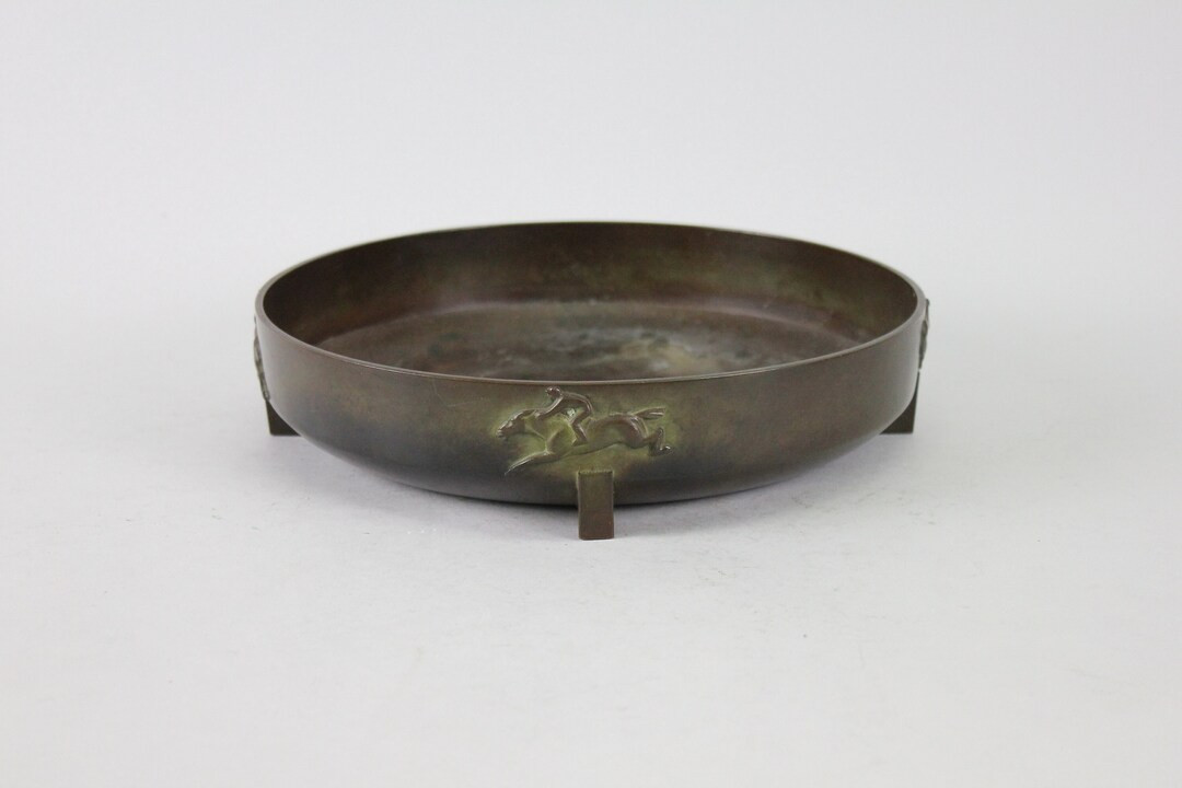 Large GAB Art Deco Bronze Bowl Depicting Racing Horses, 1930s - Etsy | Etsy (US)